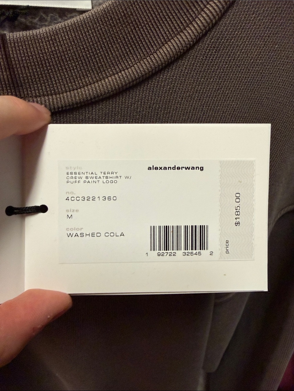 Alexander Wang brown gray logo crewneck sweatshirt - Picture 3 of 3